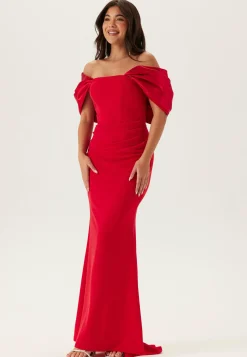 Bardot Satin Bow Back Maxi Dress