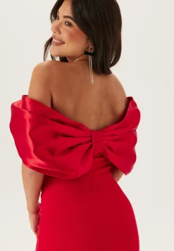 Bardot Satin Bow Back Maxi Dress