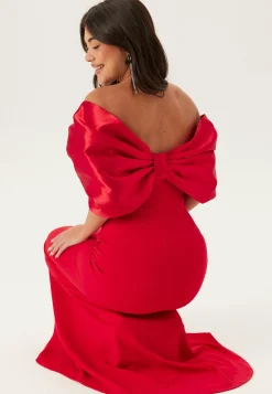 Bardot Satin Bow Back Maxi Dress