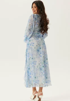 Belted Chiffon Midi Dress