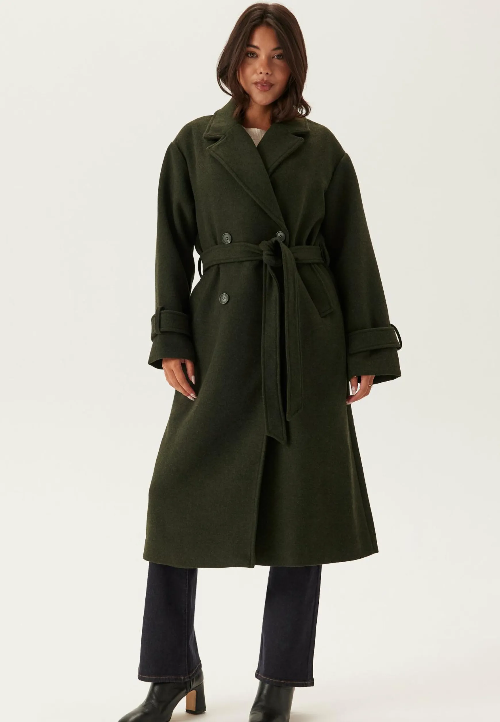 Belted Wool Blend Coat