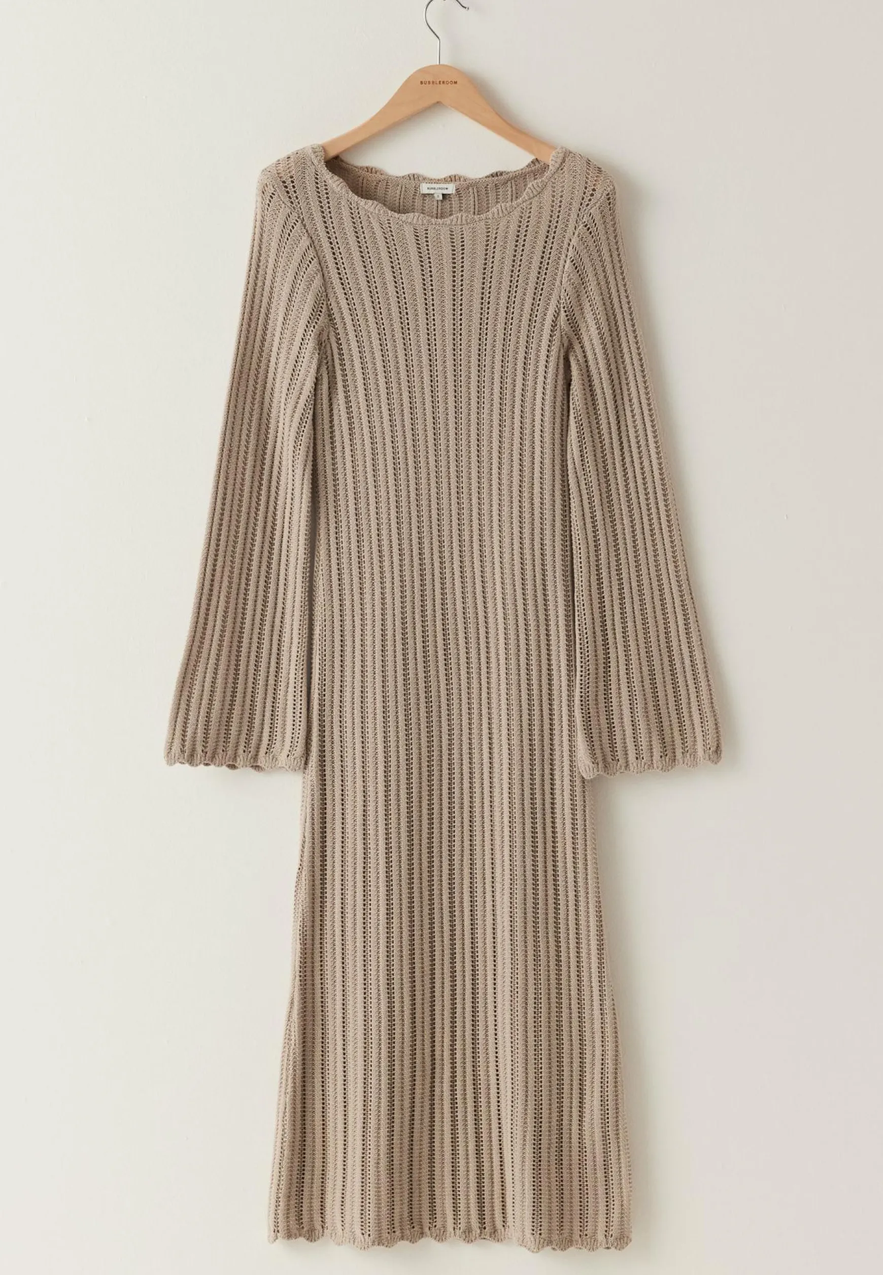 Boat Neck Structure Knitted Dress