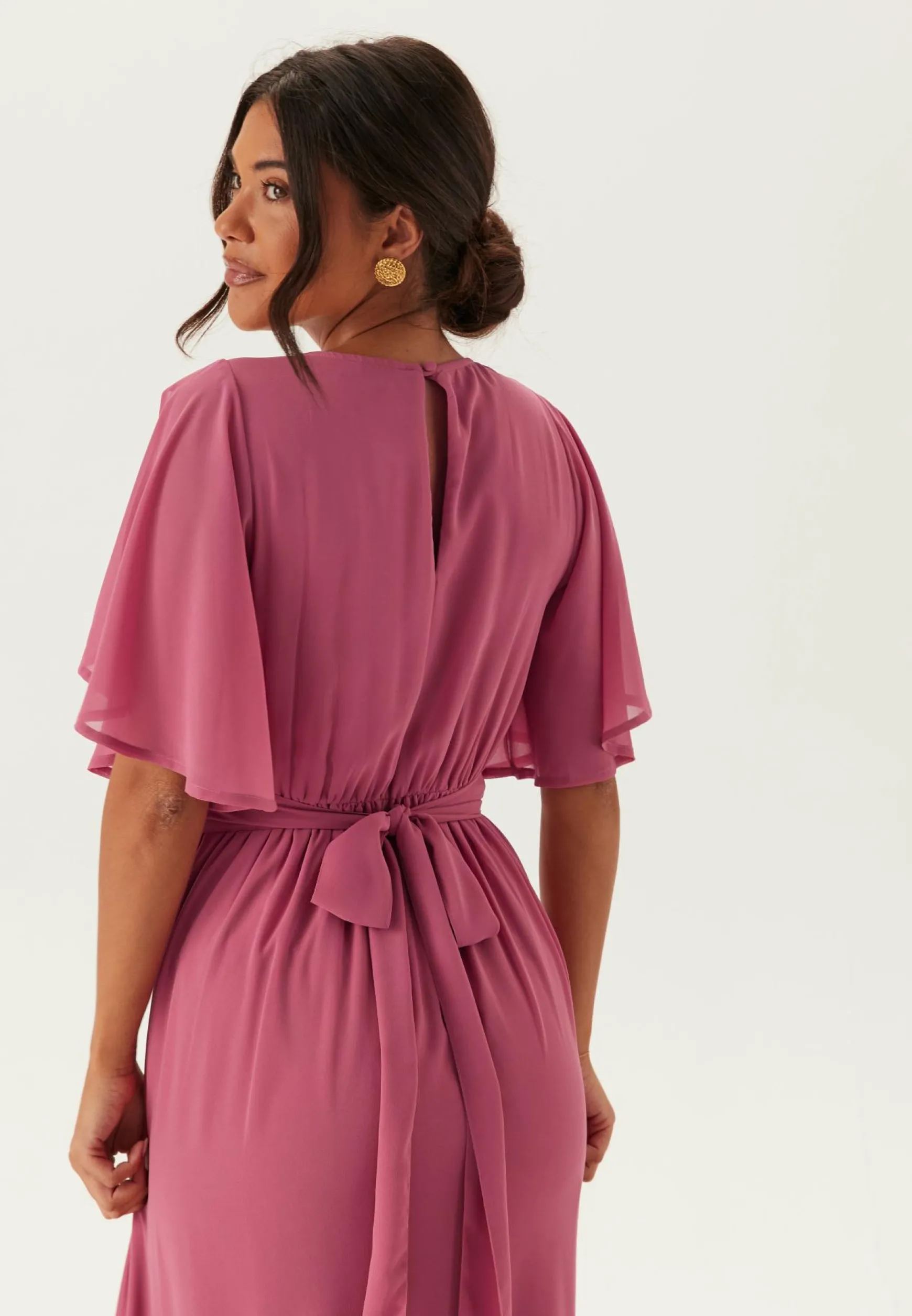 Butterfly Sleeve Chiffon Gown