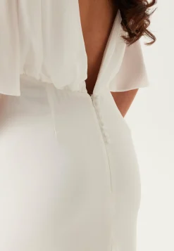 Butterfly Sleeve Mermaid Wedding Gown