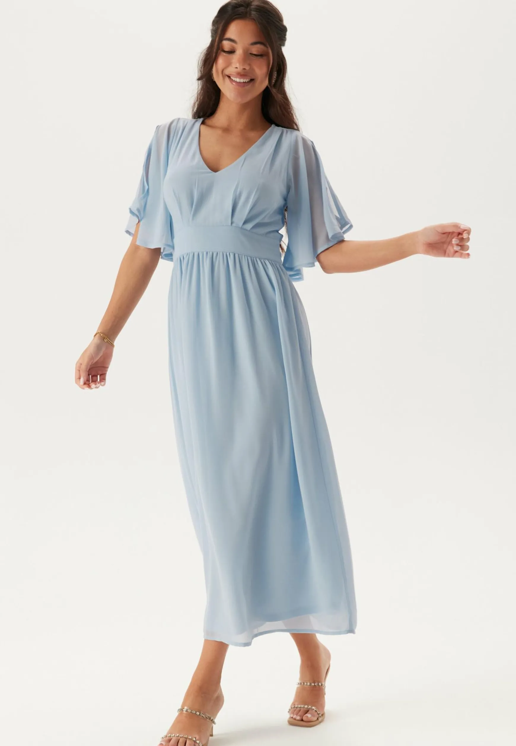 Butterfly Sleeve Midi Dress