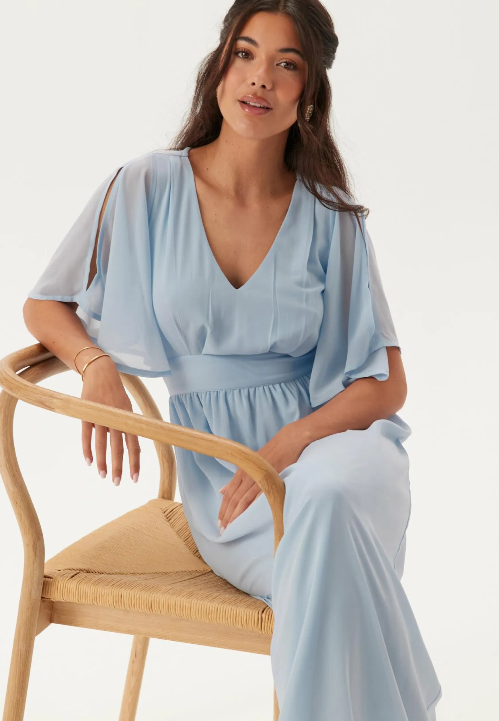 Butterfly Sleeve Midi Dress