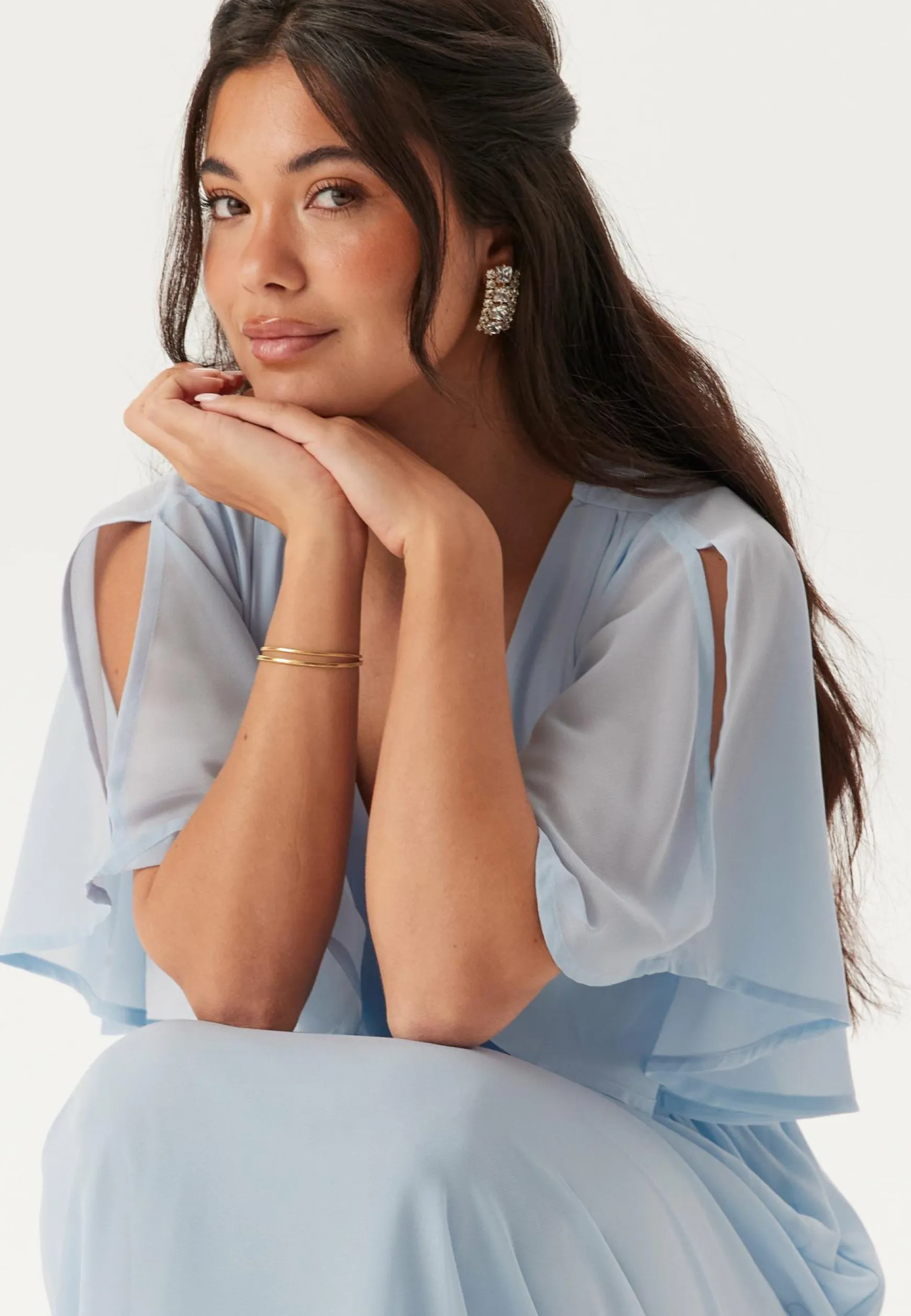 Butterfly Sleeve Midi Dress