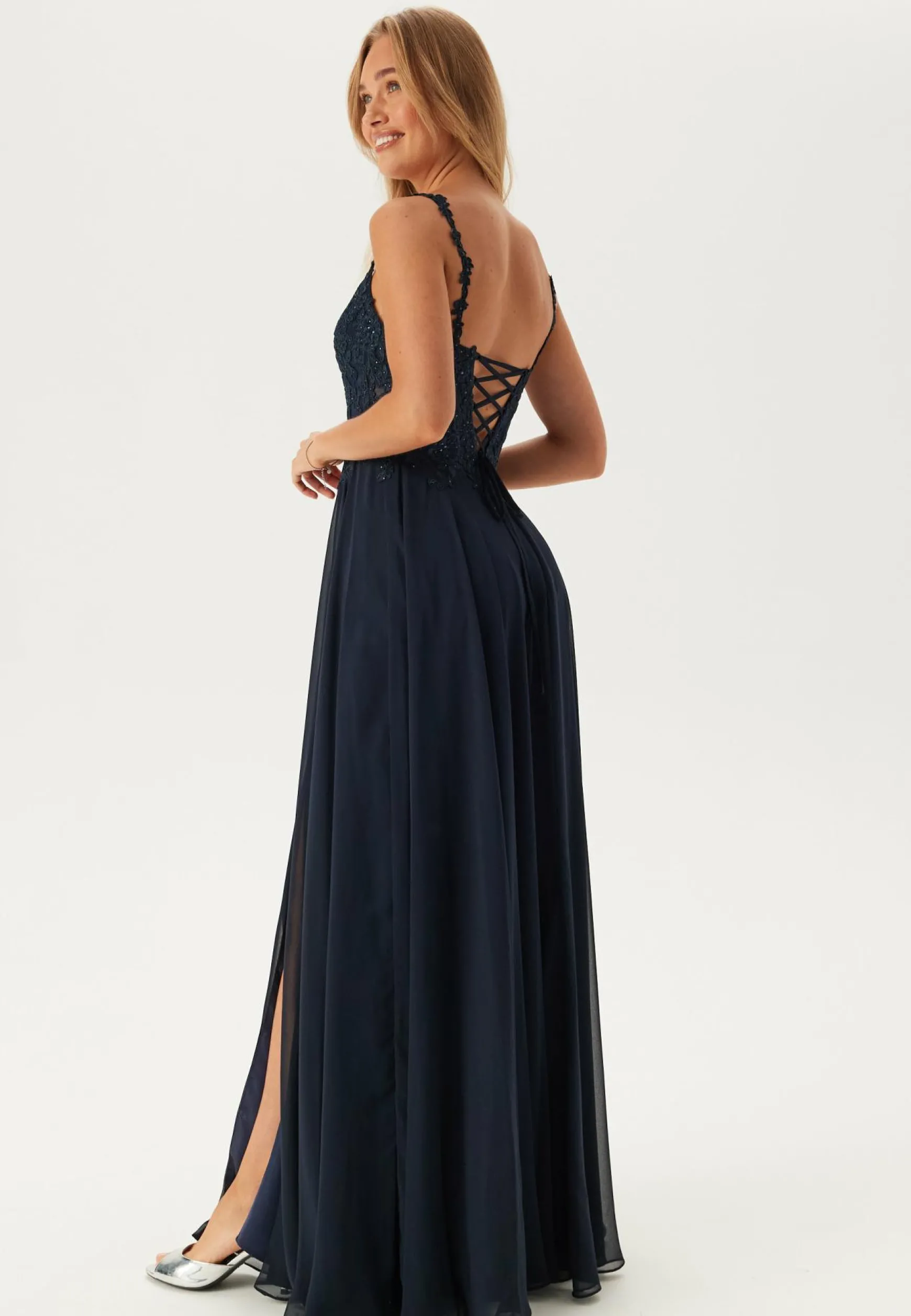 Chiffon Rhinestone Evening Dress