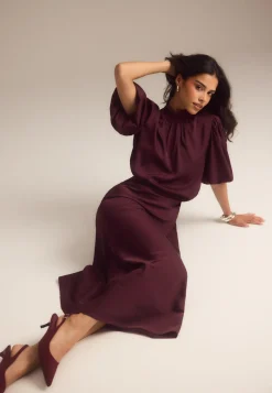 Chimney Collar Puff Sleeve Blouse