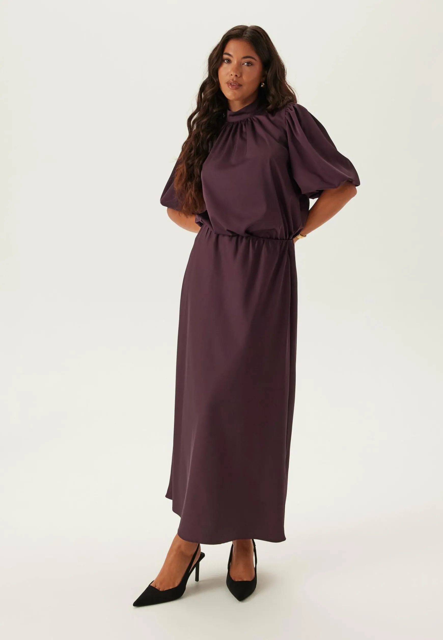 Chimney Collar Puff Sleeve Blouse