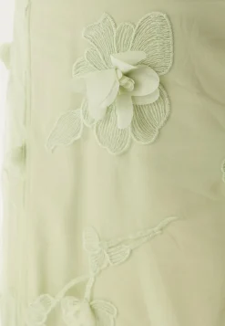 3D Floral Straight Ankle Skirt