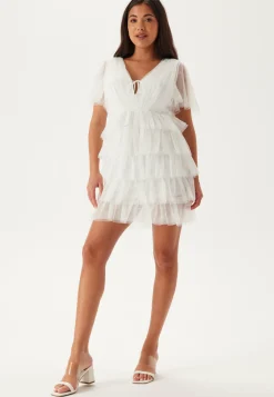 Deep V-neck Tulle Dress