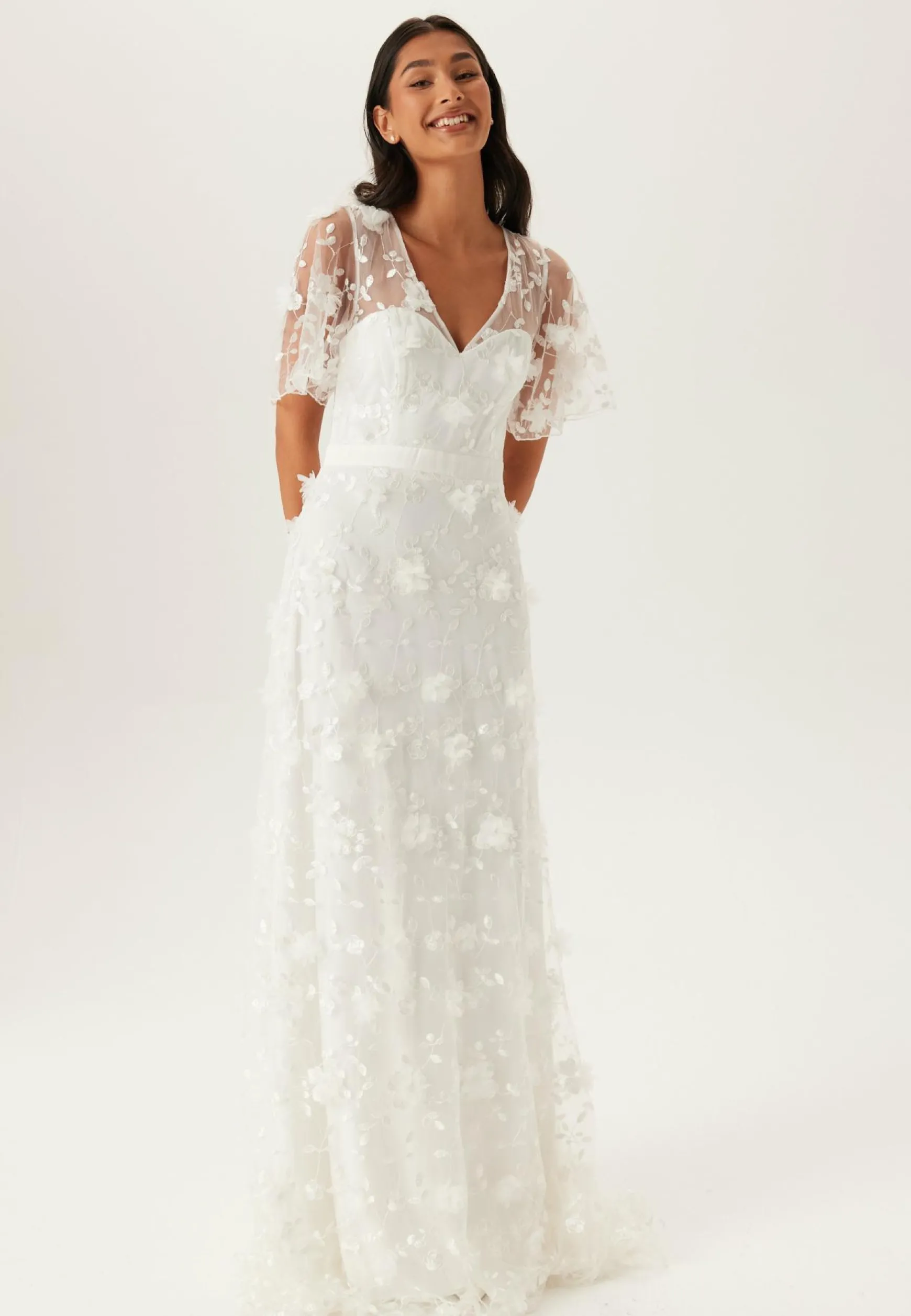 Embroidered Floral Wedding Gown