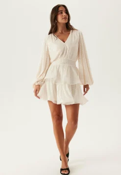 Flounce Balloon Sleeve Sequin Dress