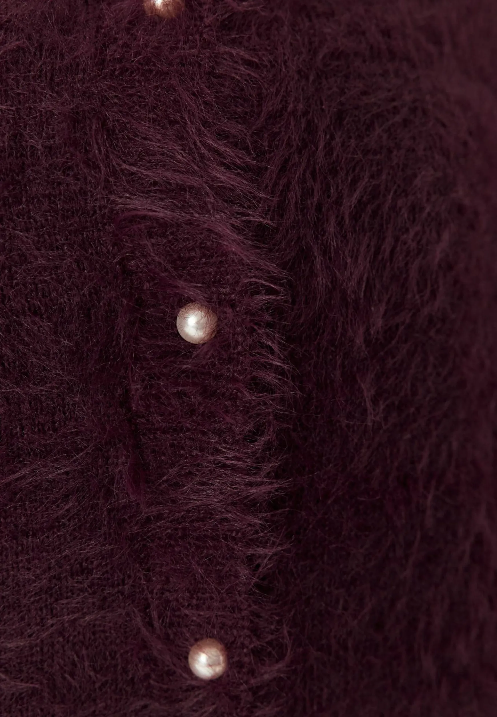 Fluffy Knitted Pearl Cardigan