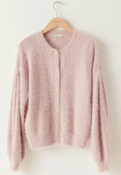 Fluffy Knitted Pearl Cardigan