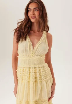 Frill Dotted Tulle Gown