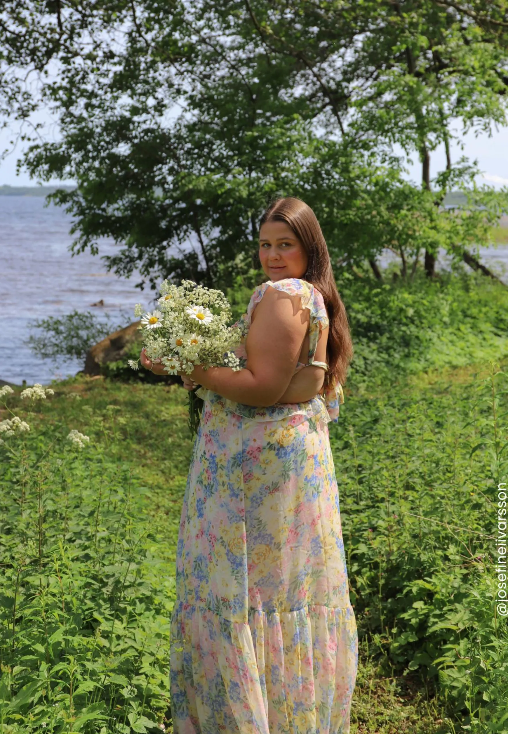 Frill Tie Back Maxi Dress