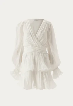Frilled Balloon Sleeve Short Flounce Dress