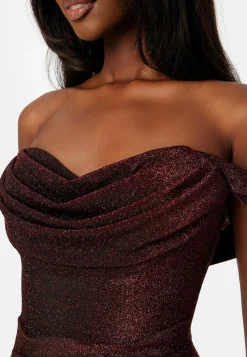 Glitter Off Shoulder Maxi Dress