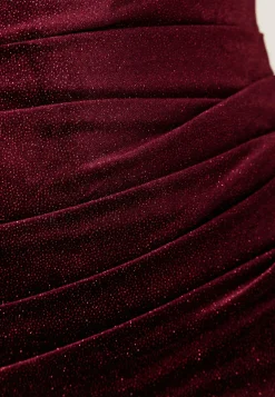 Glitter Velvet One Shoulder Maxi Dress
