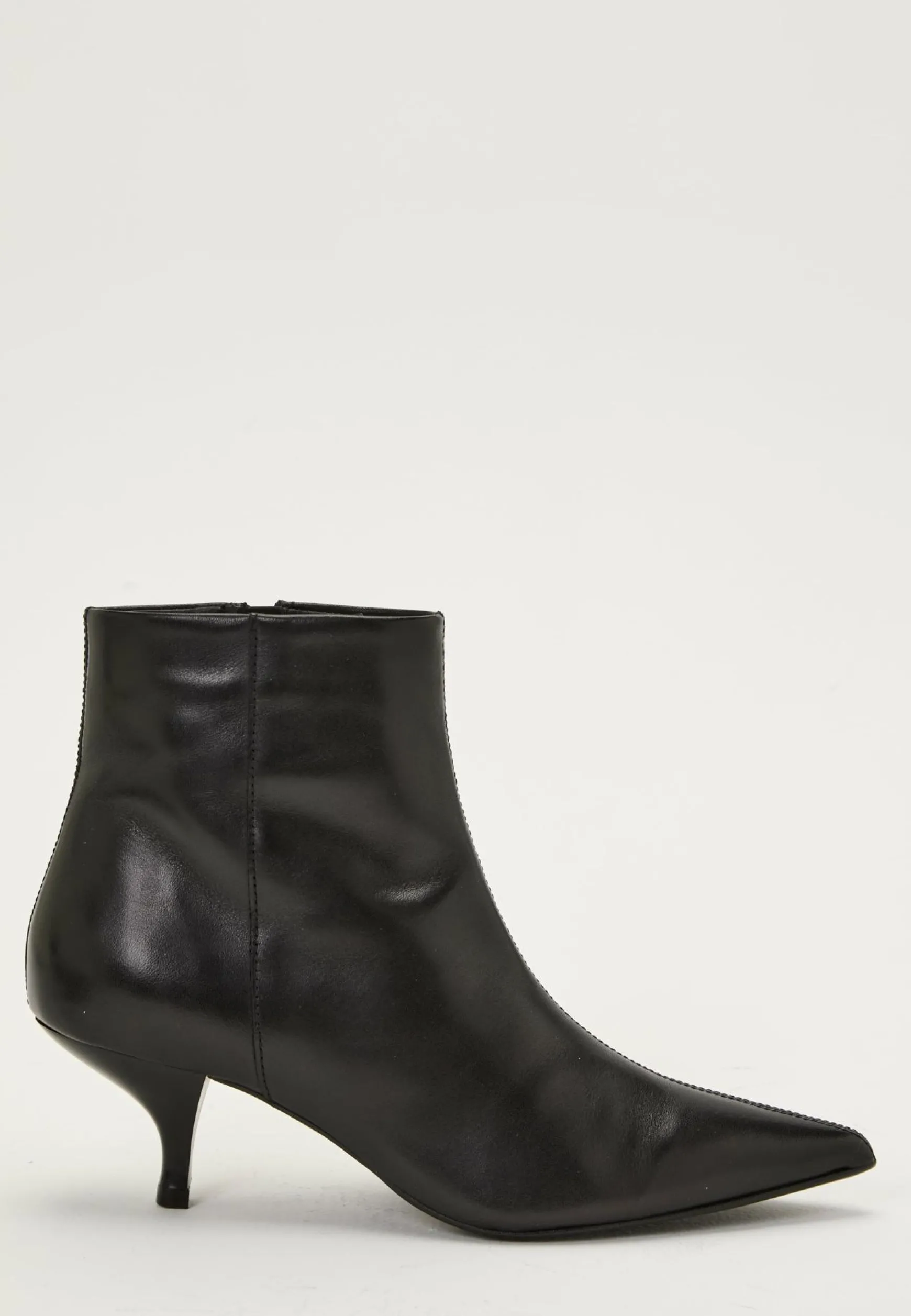 Heeled Leather Ankle Boot