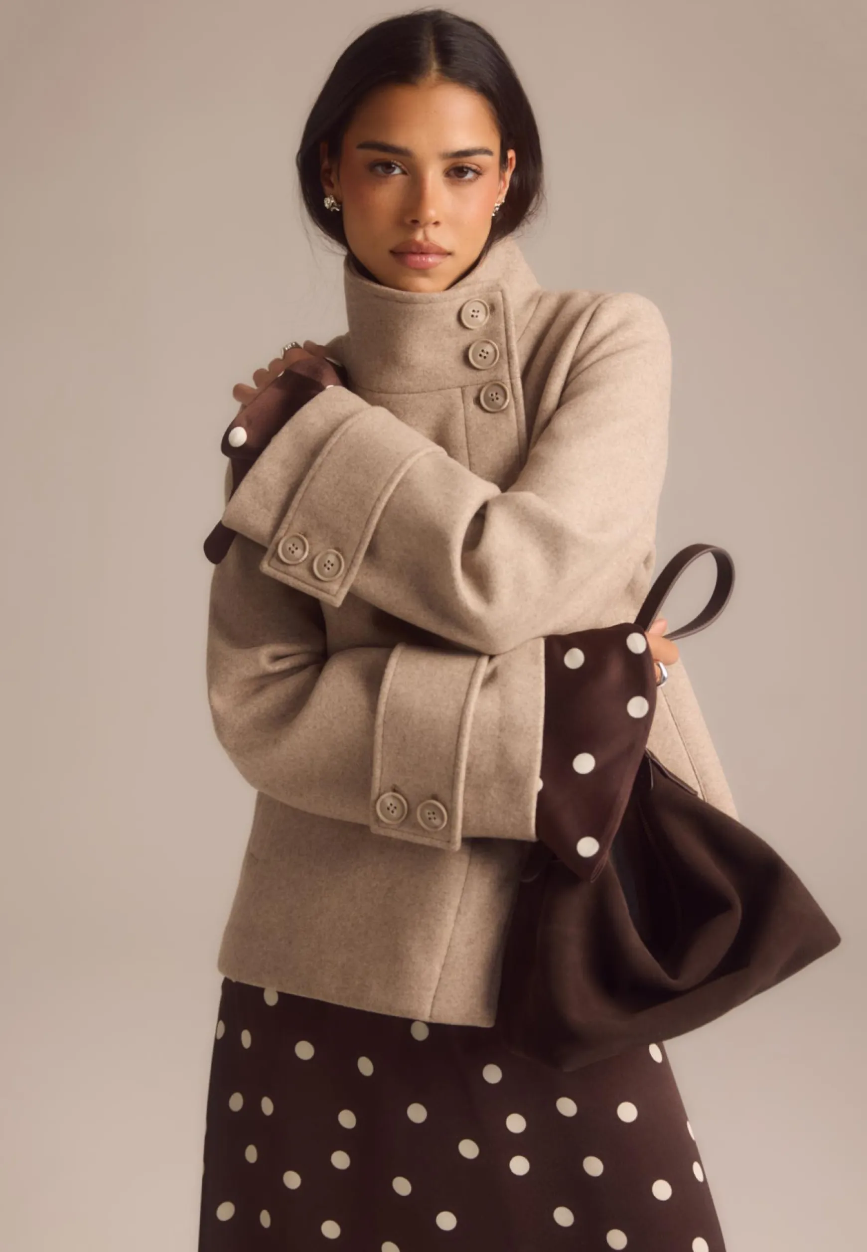 High Neck Short Coat