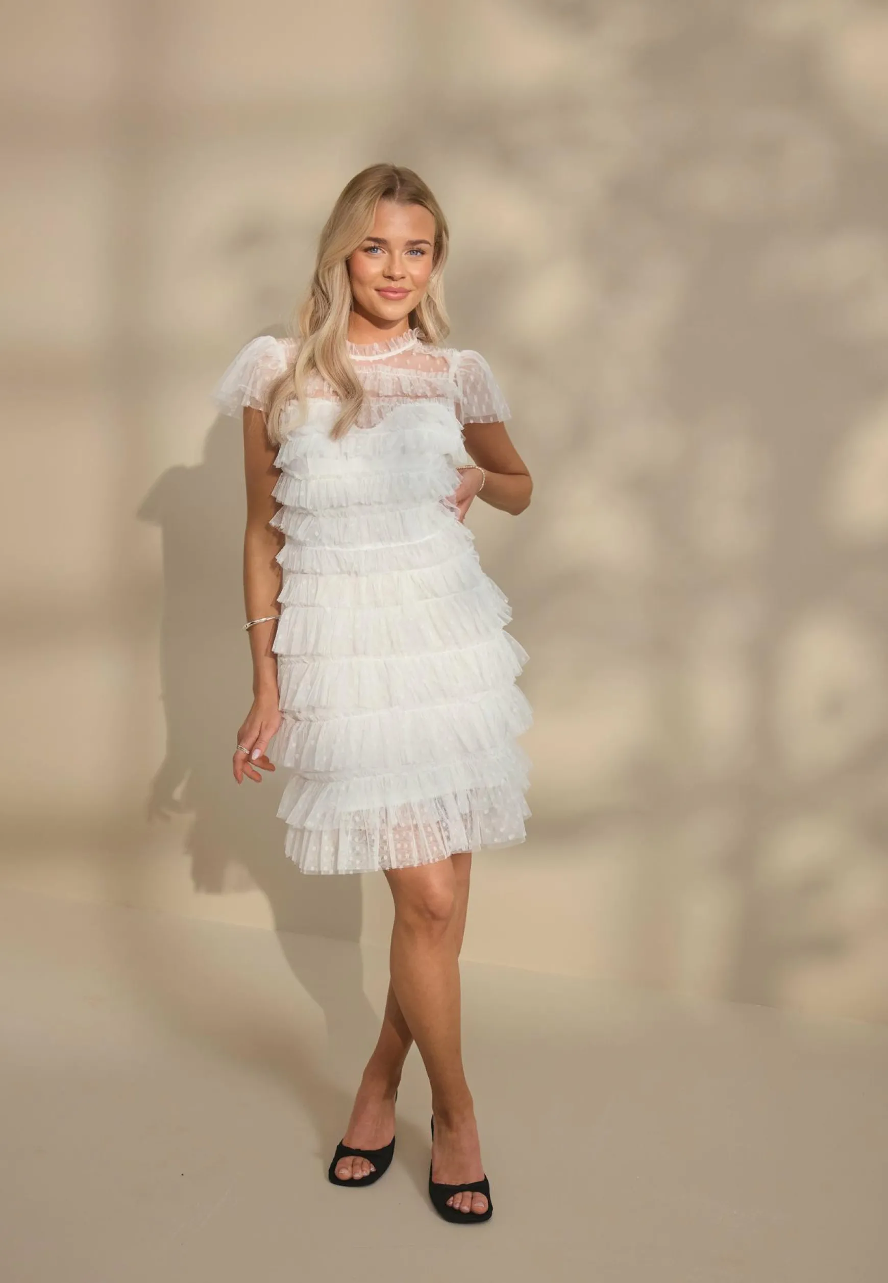 High Neck Tulle Frill Dress
