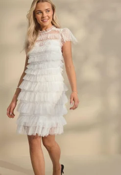 High Neck Tulle Frill Dress