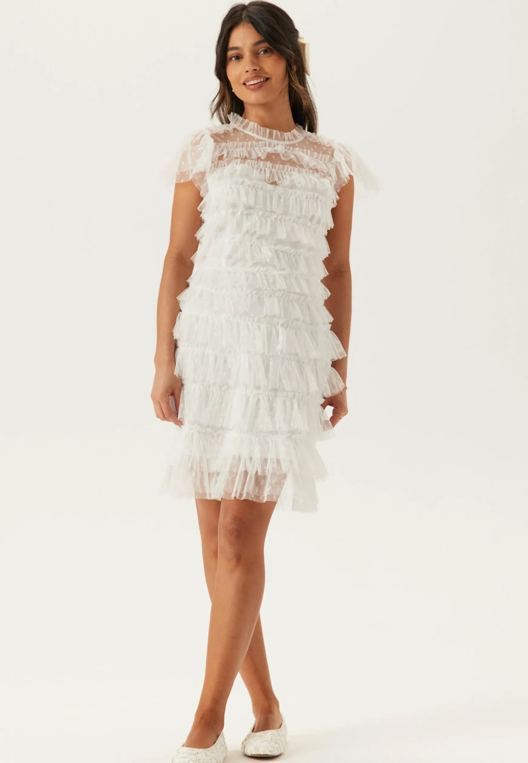 High Neck Tulle Frill Dress
