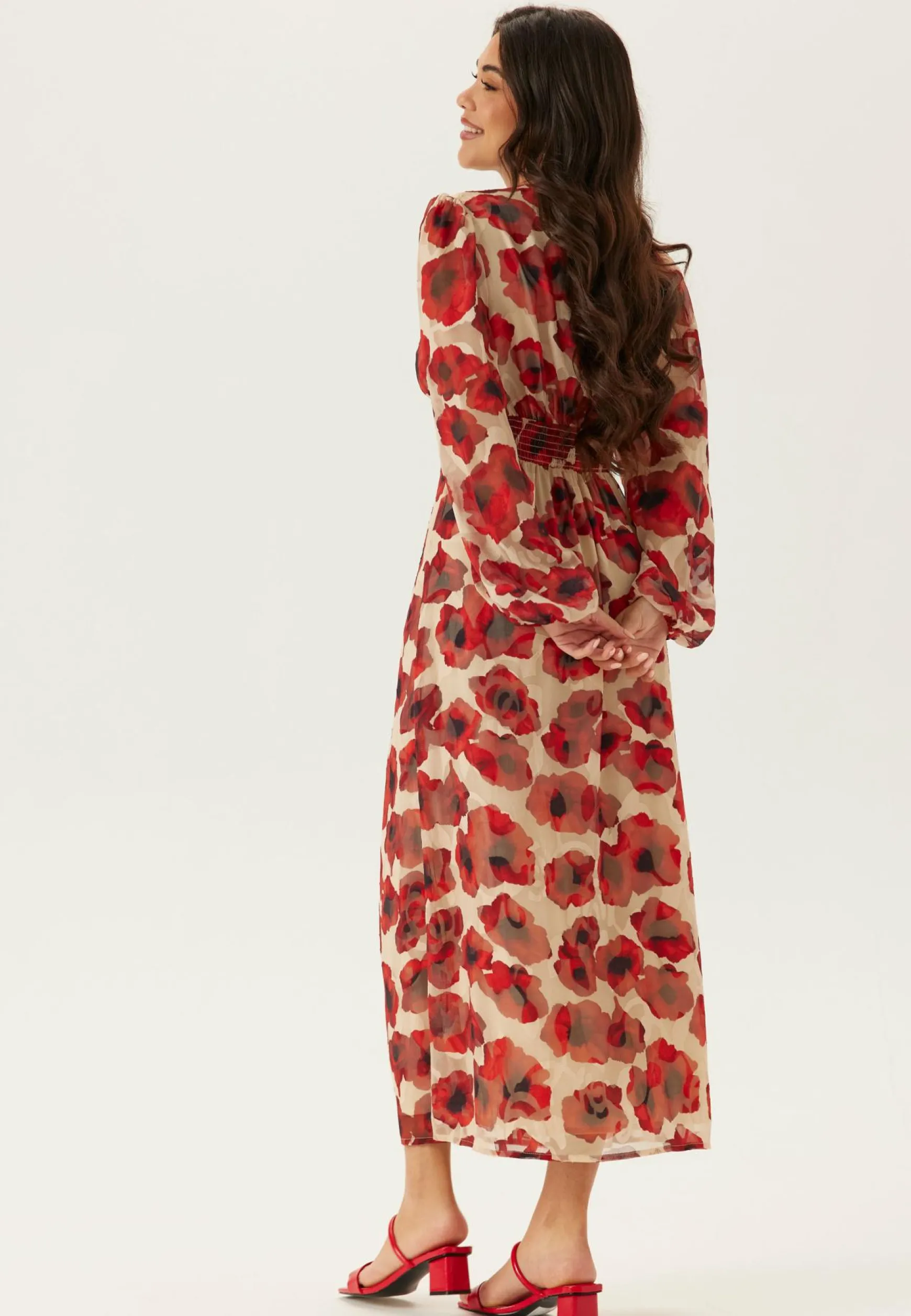 Jacquard Chiffon Midi Dress