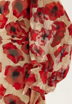 Jacquard Chiffon Midi Dress