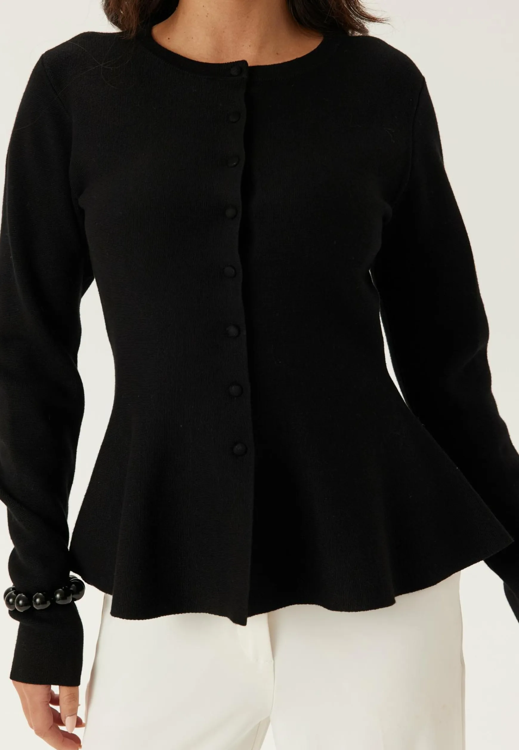 Knitted Peplum Cardigan