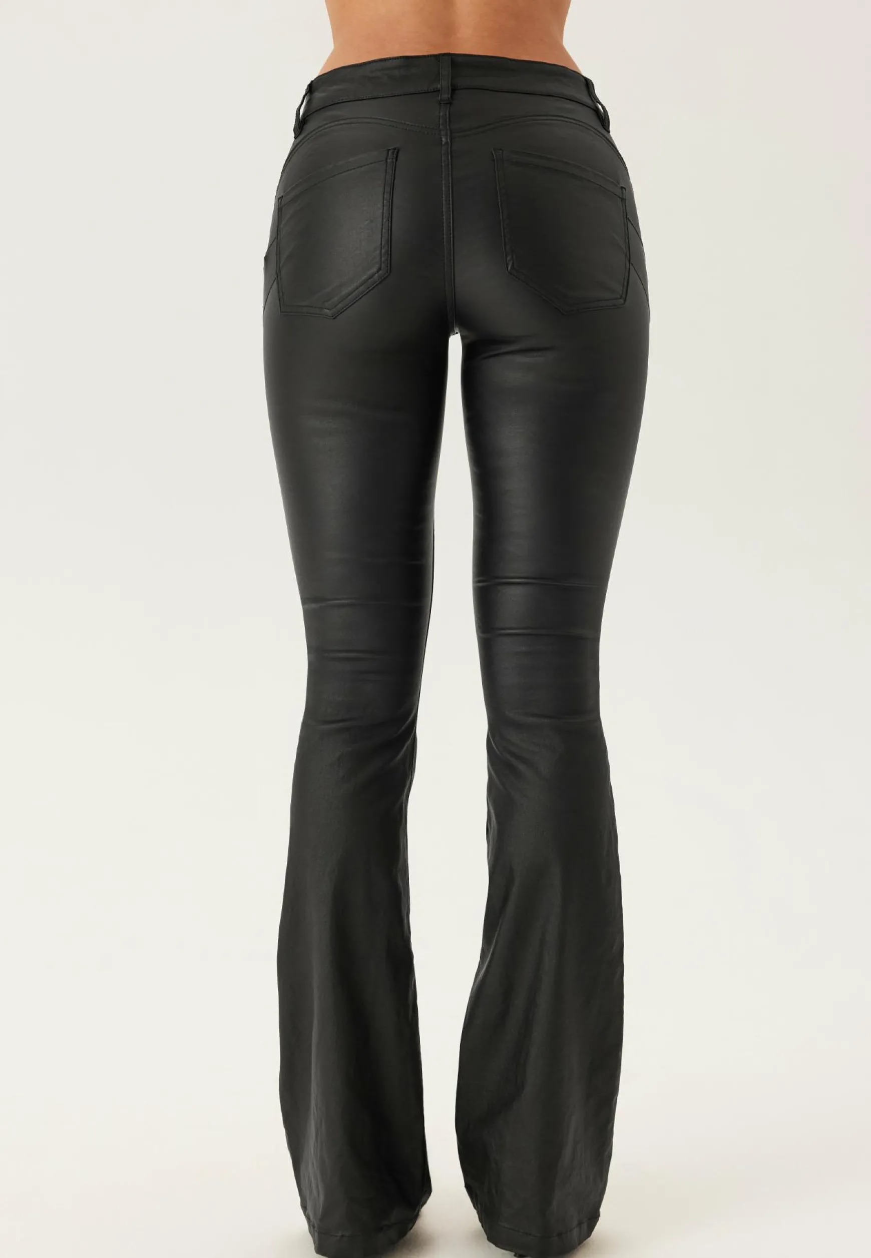 Low Waist Push-up Coated Jeans