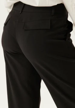 Mid Waist Straight Back Pocket Trousers