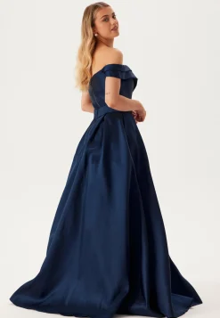 Mikado Evening Dress With Carmen Sleeves