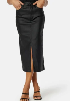 Objnaya Coated Mid Waist Skirt