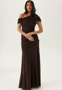 Off Shoulder Mesh Gown