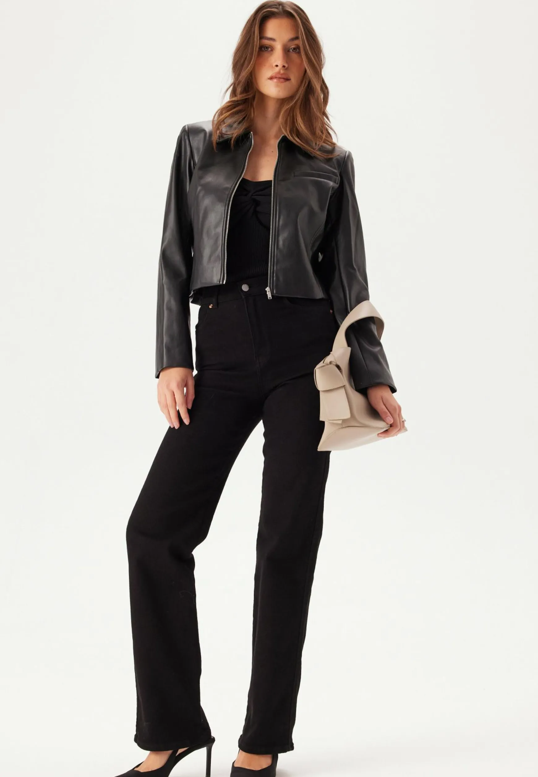 Onlamili L/S ZIP FAUX LEA JACK