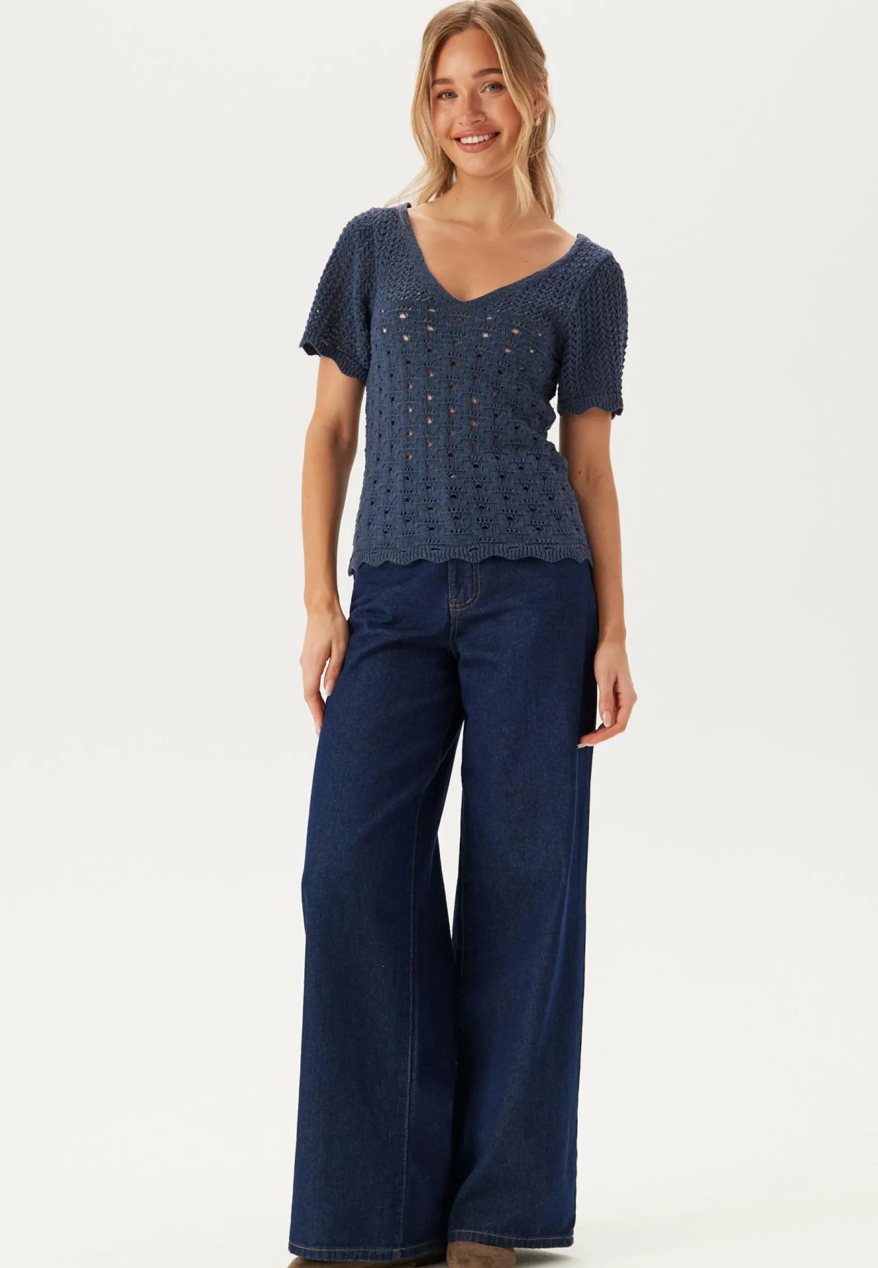 Onlbecca Life Ss V-neck Top Kn