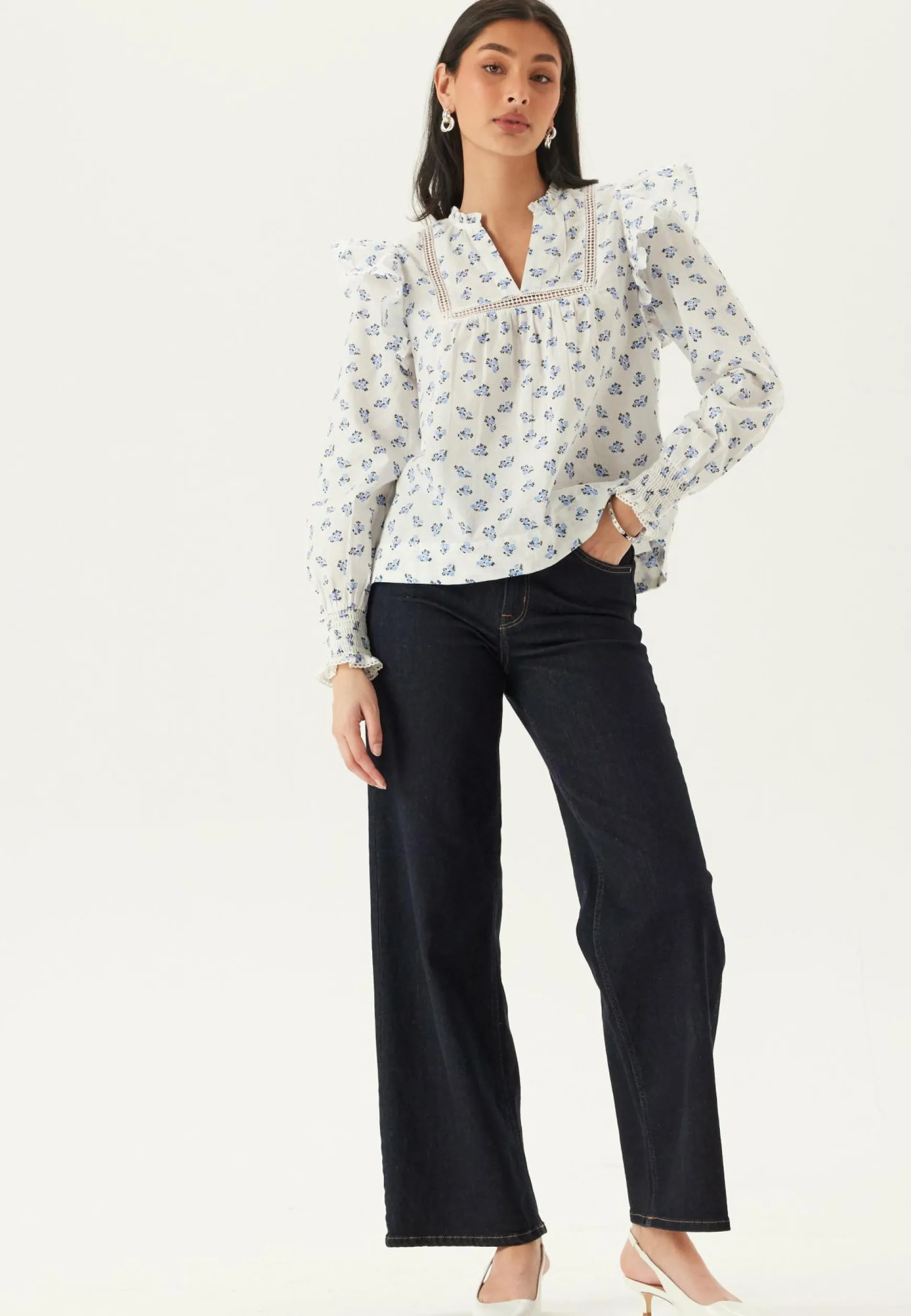 Onlidris Ls Frill Tape Top