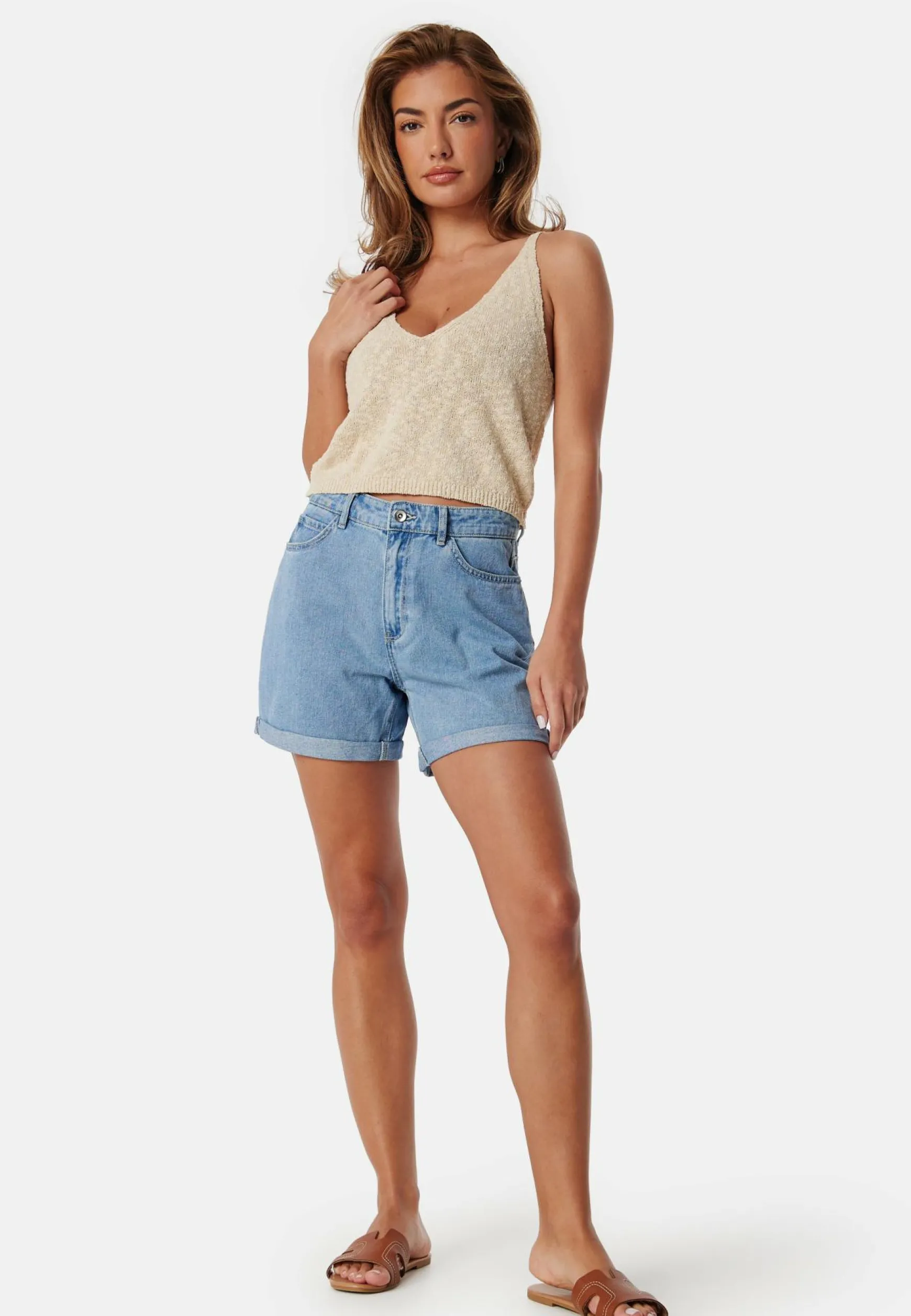 Onlvega HW Mom Dnm Shorts