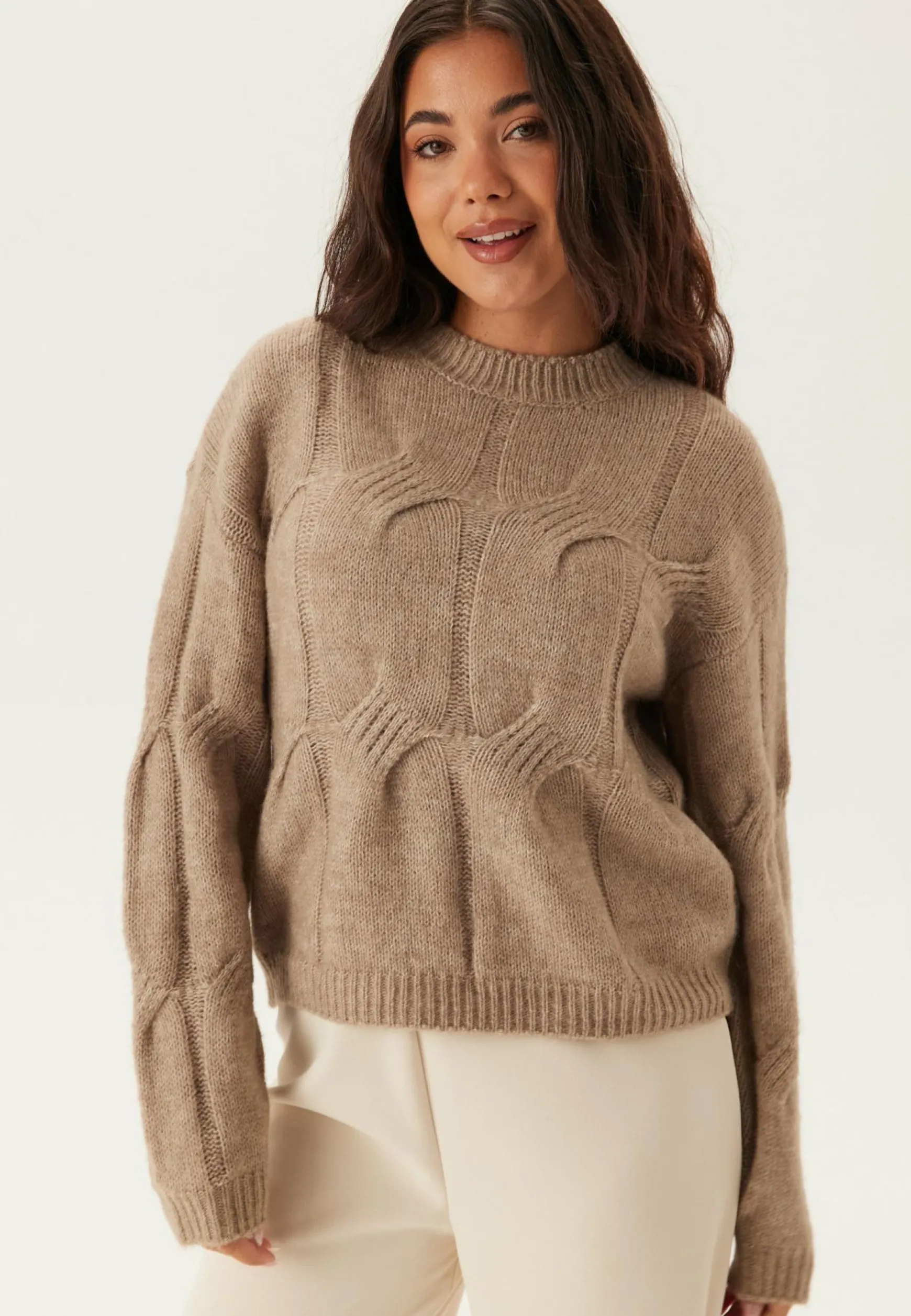 Pcjenna Ls O-neck Cable Knit