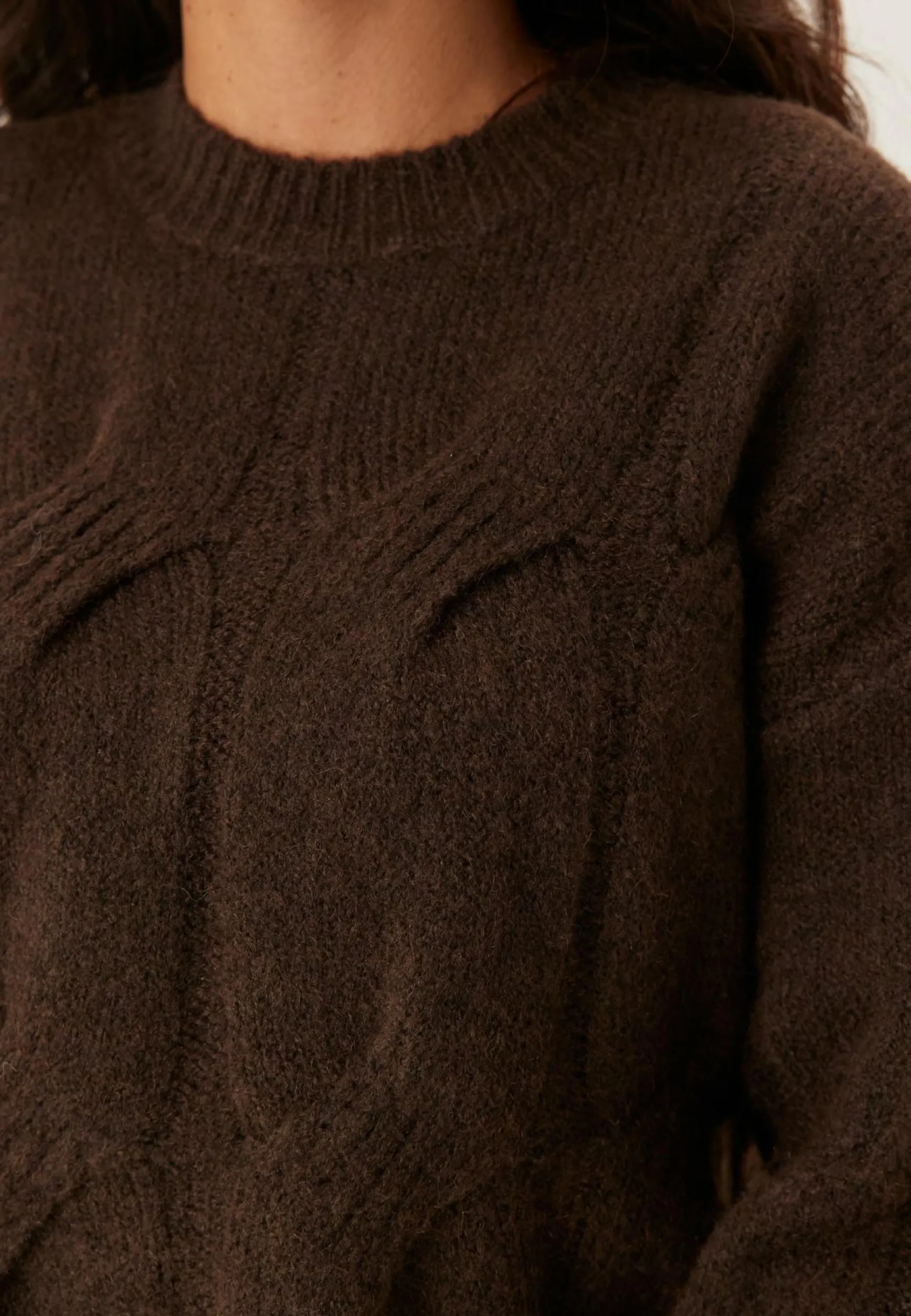 Pcjenna Ls O-neck Cable Knit
