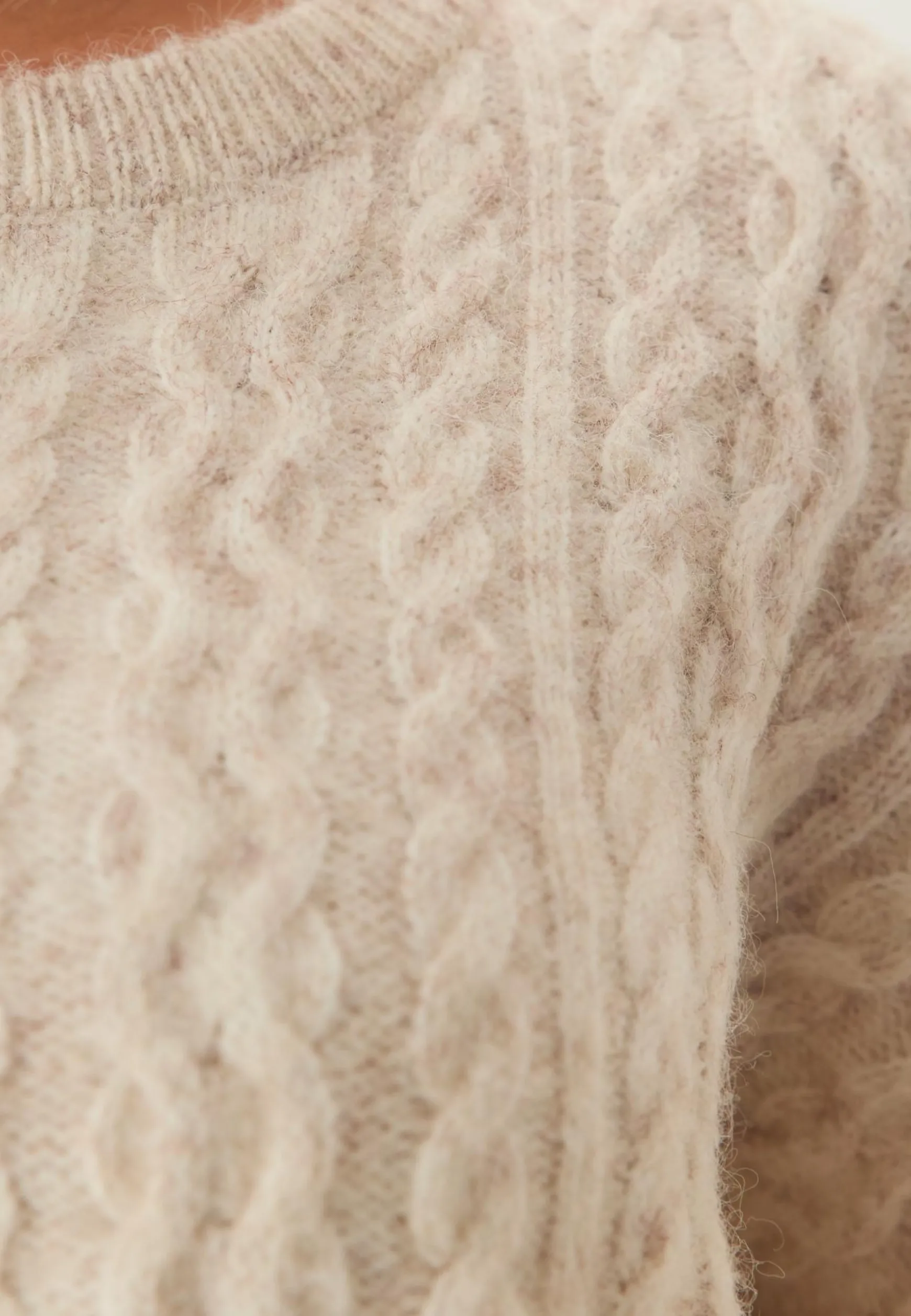 Pcjisa Ls O-neck Long Cabel Knit