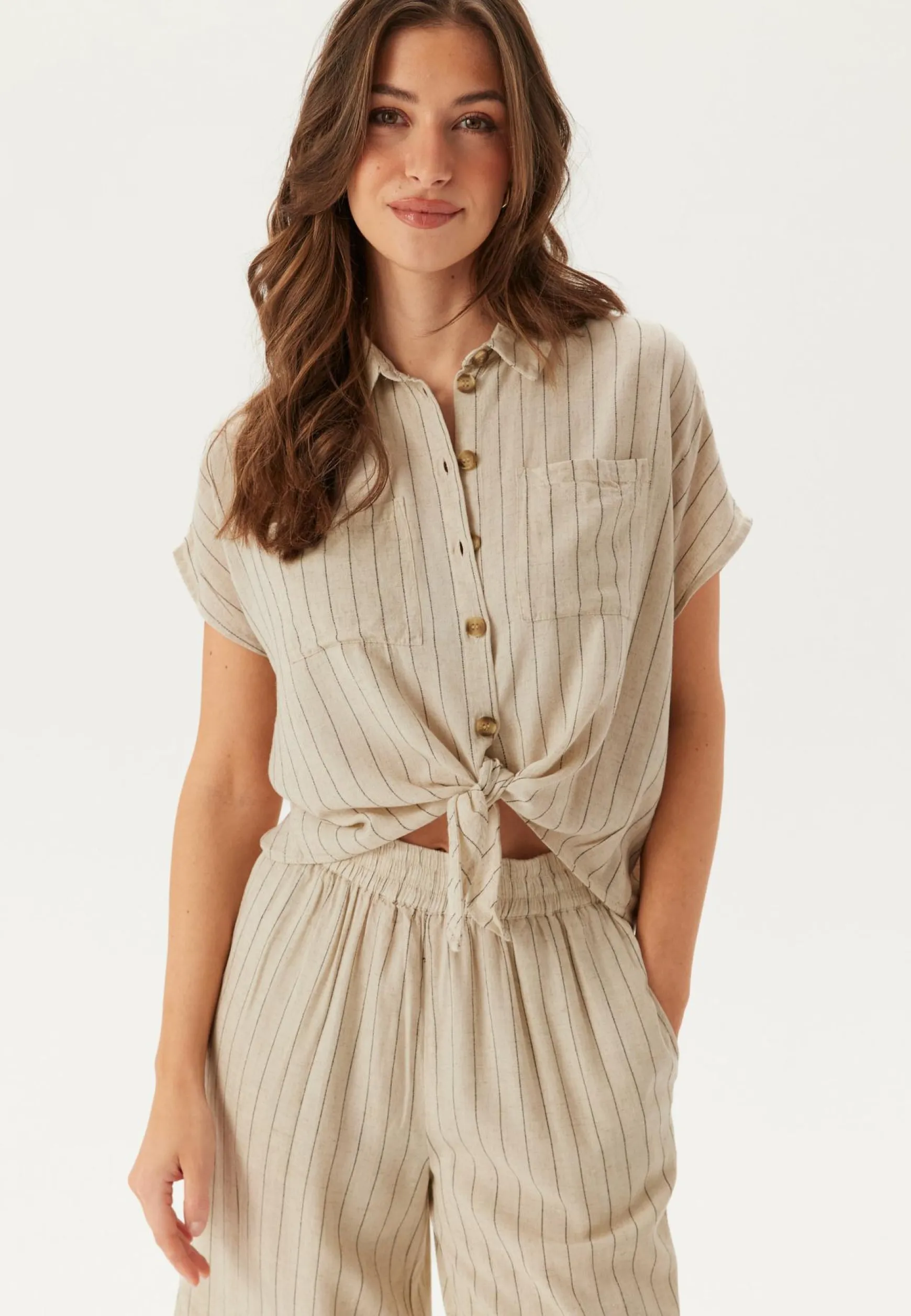 Pcpia Ss Tie Shirt Wvn Noos