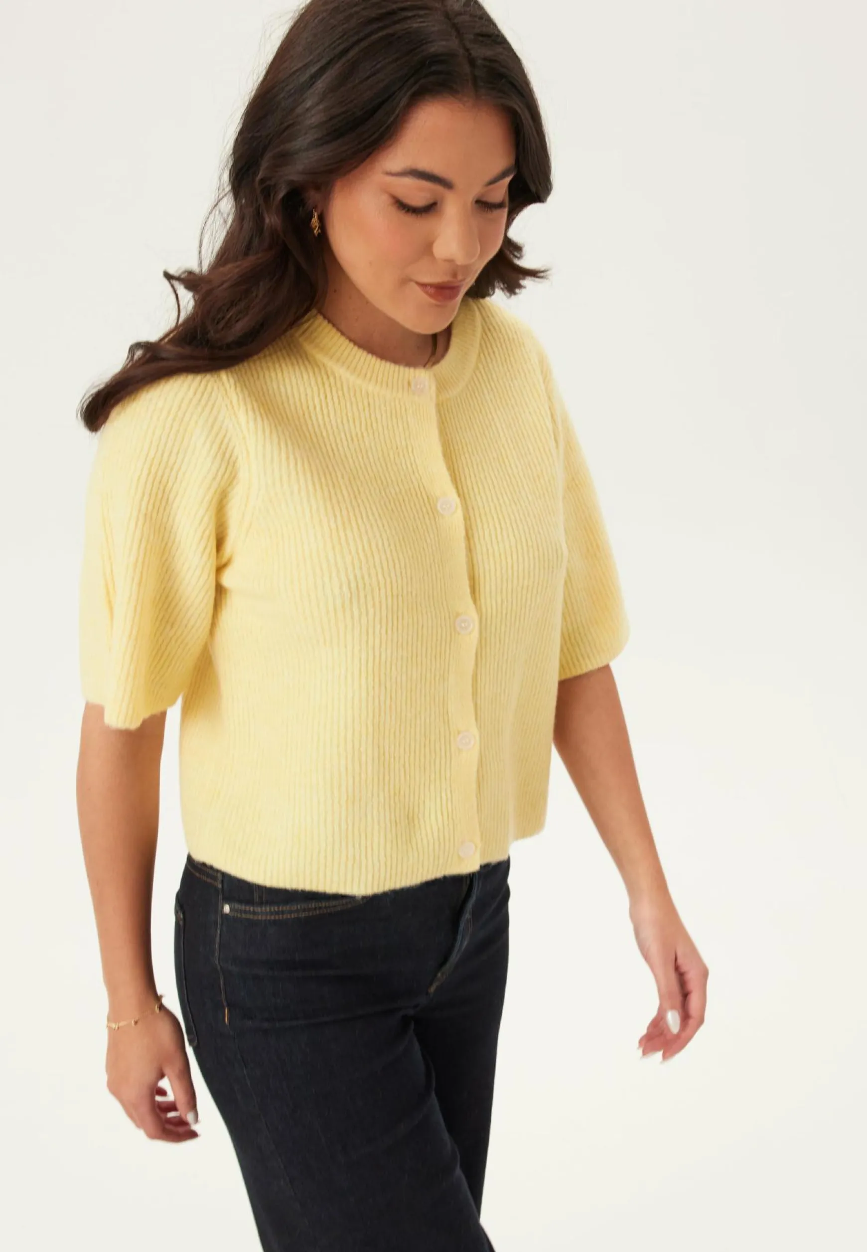 Pcsilly Ss O-neck Knit Cardiga