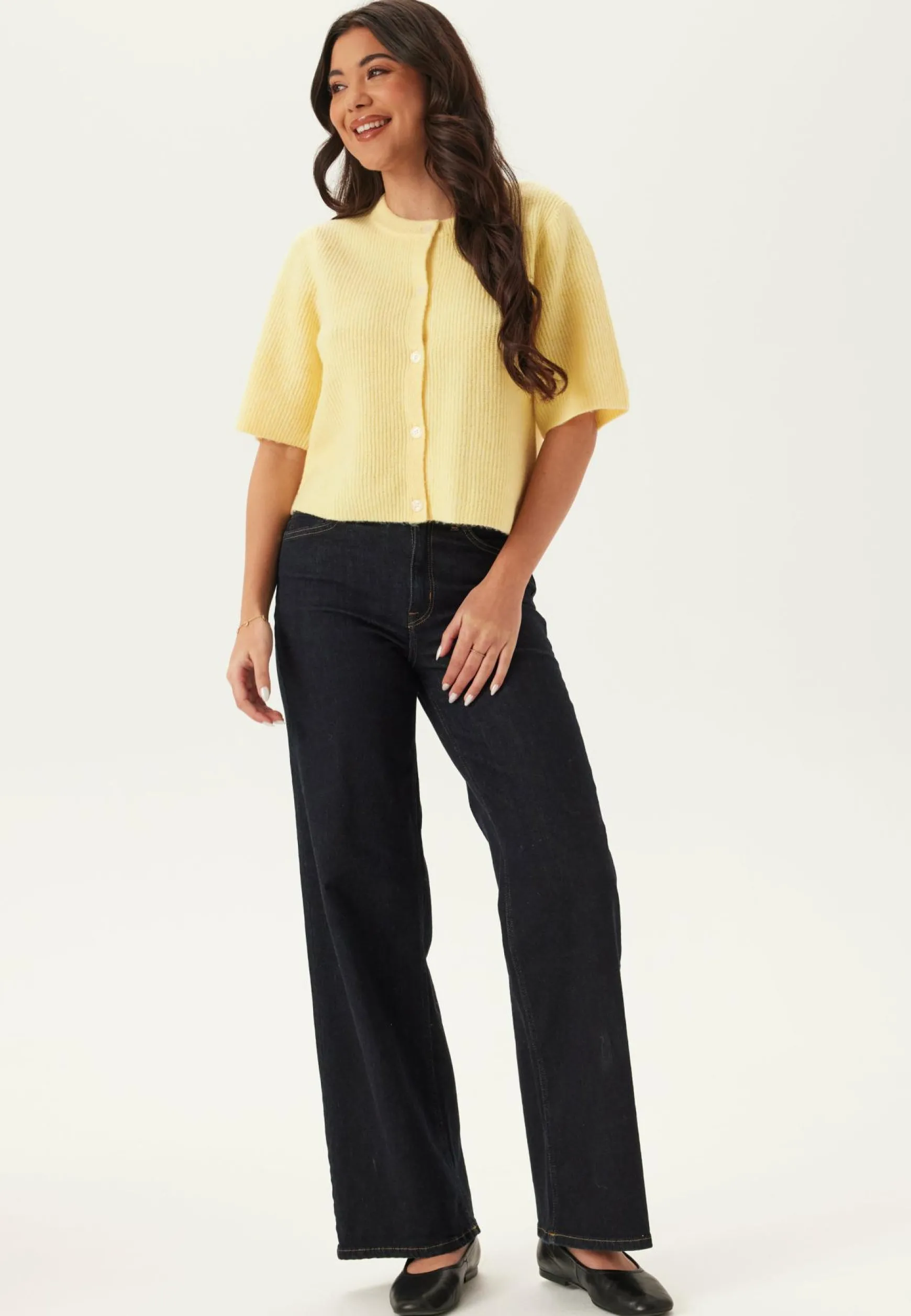 Pcsilly Ss O-neck Knit Cardiga