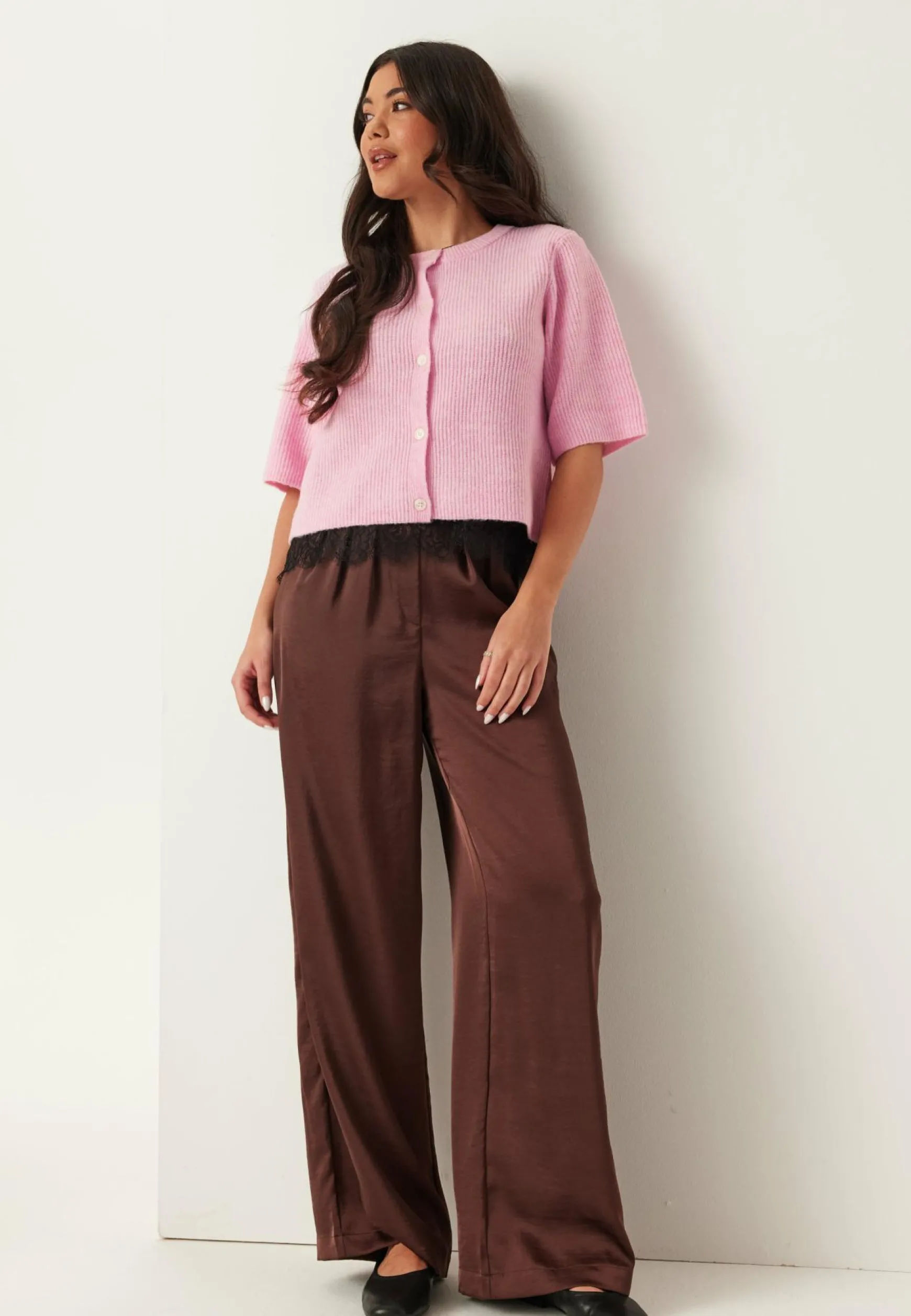 Pcsilly Ss O-neck Knit Cardiga