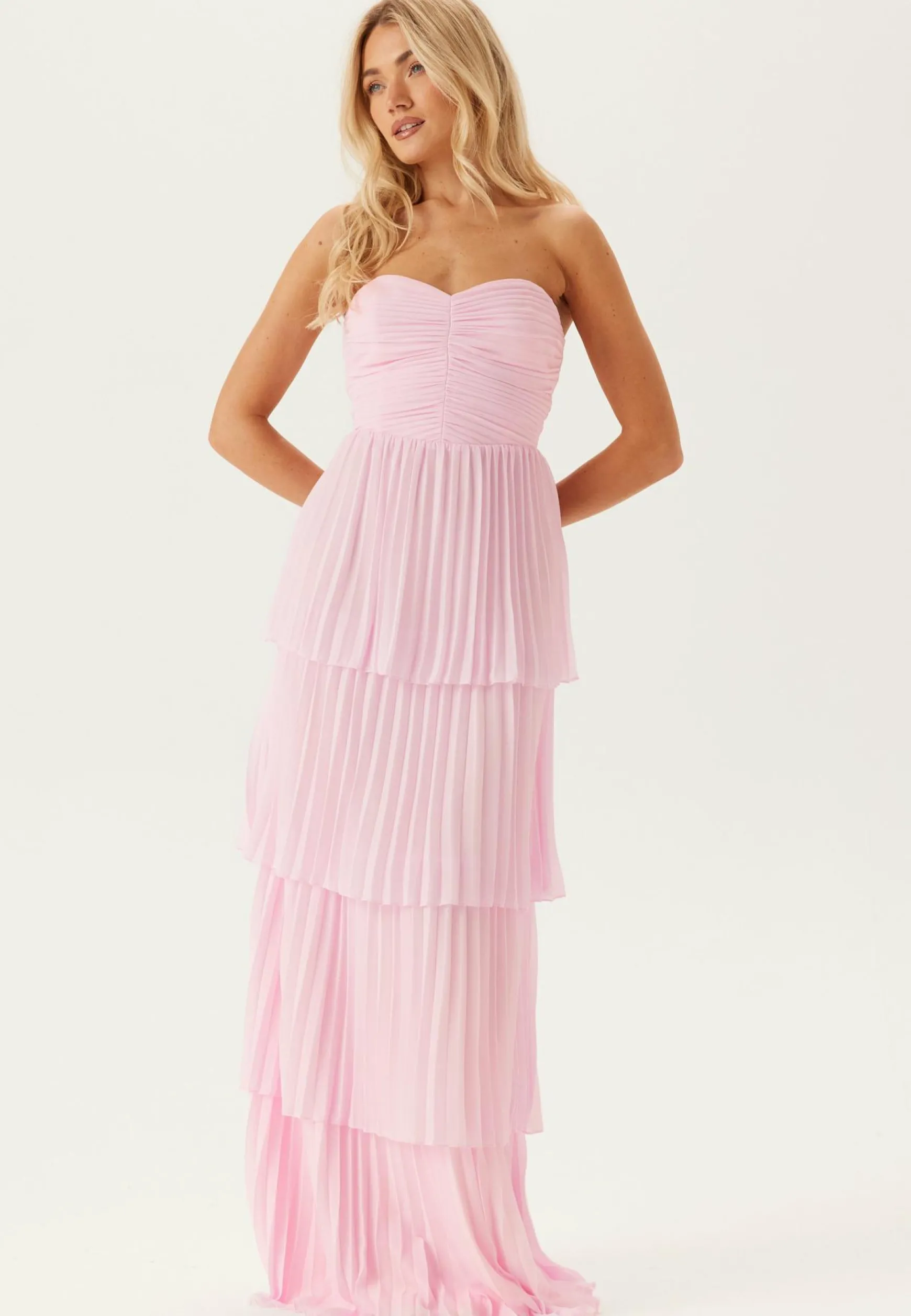 Pleated Bandeau Gown